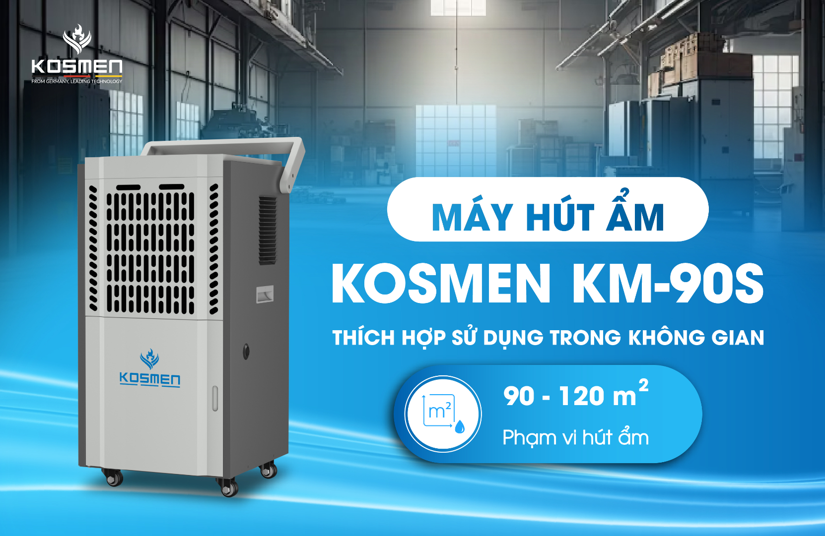 Máy hút ẩm công nghiệp Kosmen KM - 90S